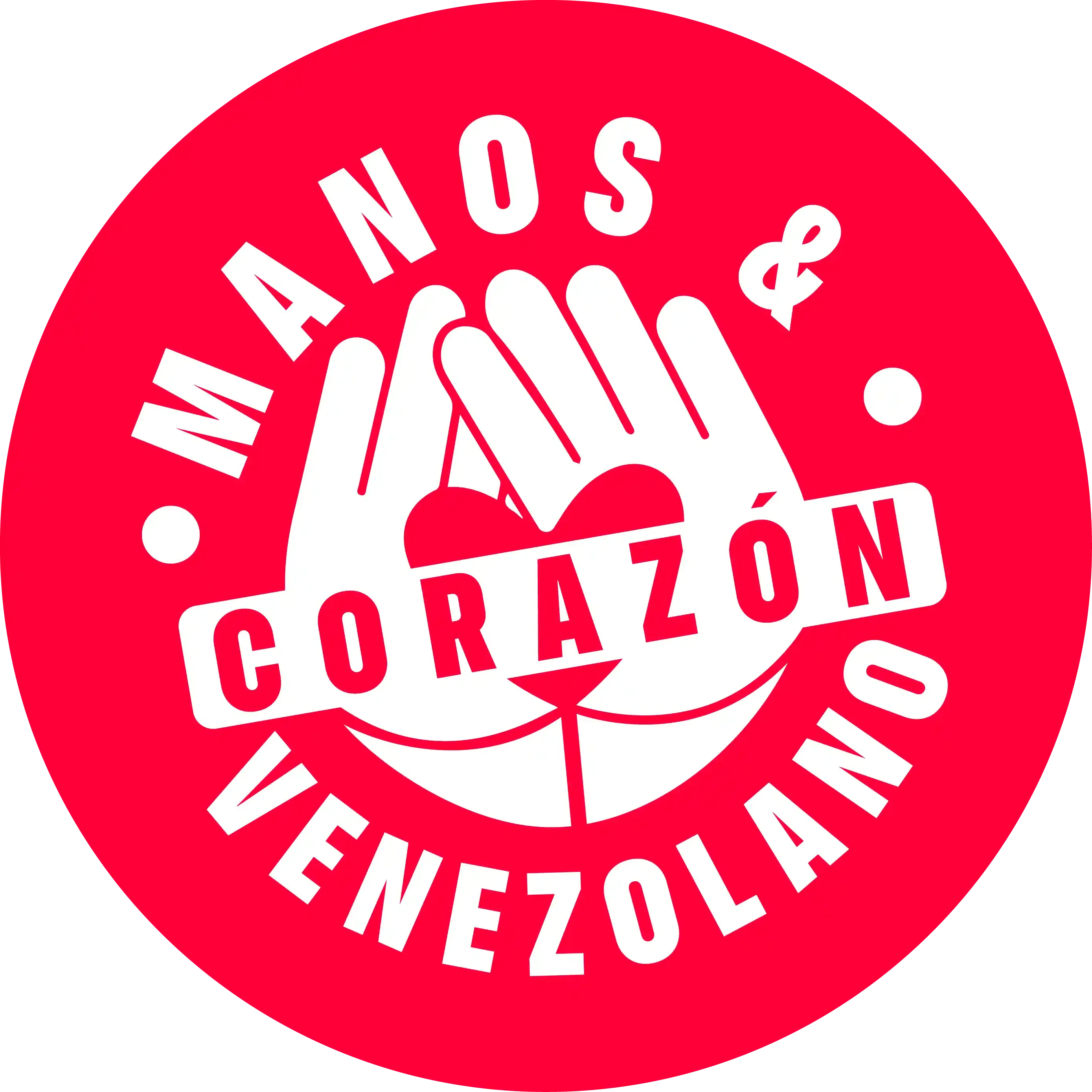 Manos y corazón venezolano — sello Alimentos Yaracuy